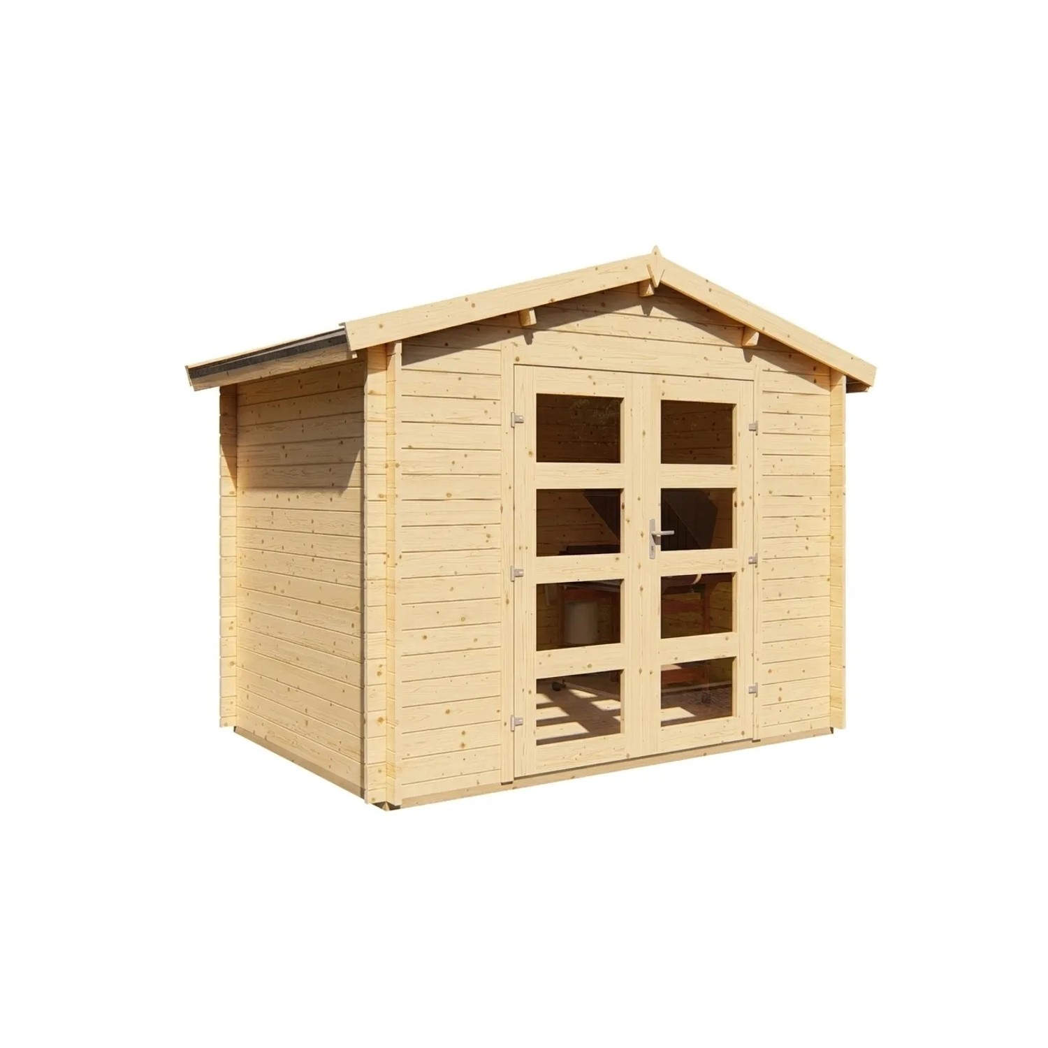 Finn Art Blockhaus 28mm Holz-Gartenhaus 298x240 cm Funny 11 mit Doppeltür und 18mm Fußboden