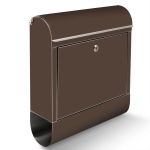 Banjado Briefkasten Edelstahl, schokobraun mit Zeitungsfach.