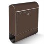 Banjado Briefkasten Edelstahl, schokobraun mit Zeitungsfach.