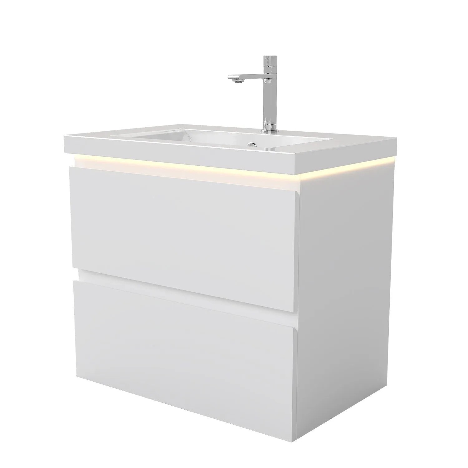 Duschspa Badmöbel-Set mit LED Beleuchtung MIRA 60 cm Keramik Waschbecken mit Unterschrank