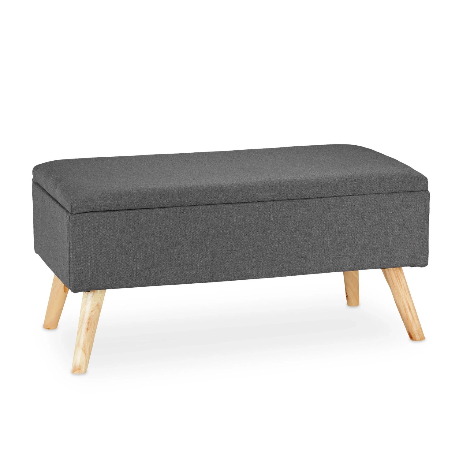 Relaxdays Sitzbank Stoff Grau mit Stauraum 39,5 cm x 79,5 cm x 39,5 cm 11,6 kg