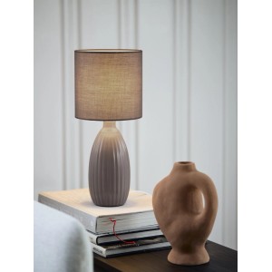 PR Home Uno Tischleuchte, Keramikfuß mit Stoffschirm, skandinavisches Design für Innenräume.