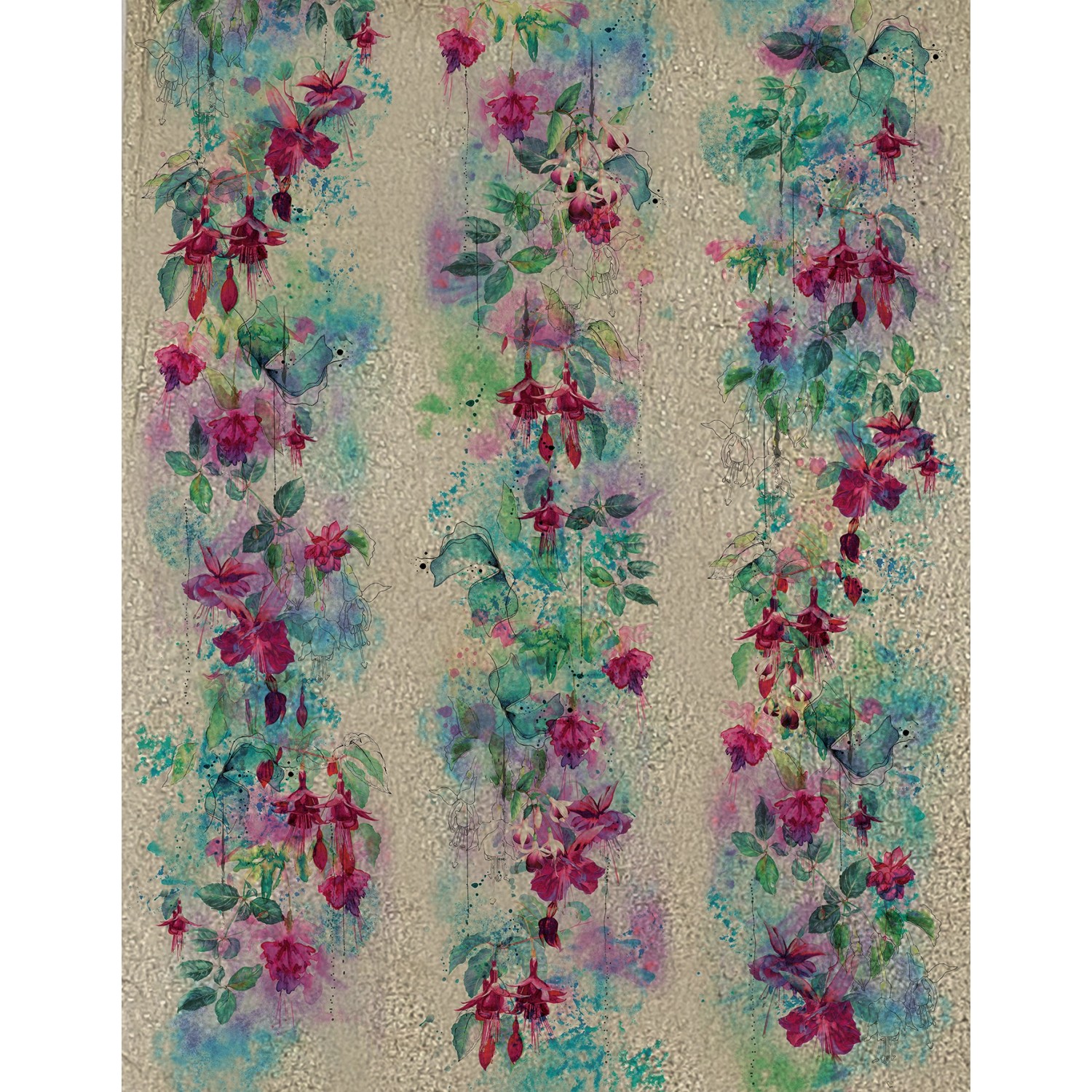 Marburg Vliestapete Blumen Crushed-Optik Modern 270 cm x 210 cm Gold günstig online kaufen