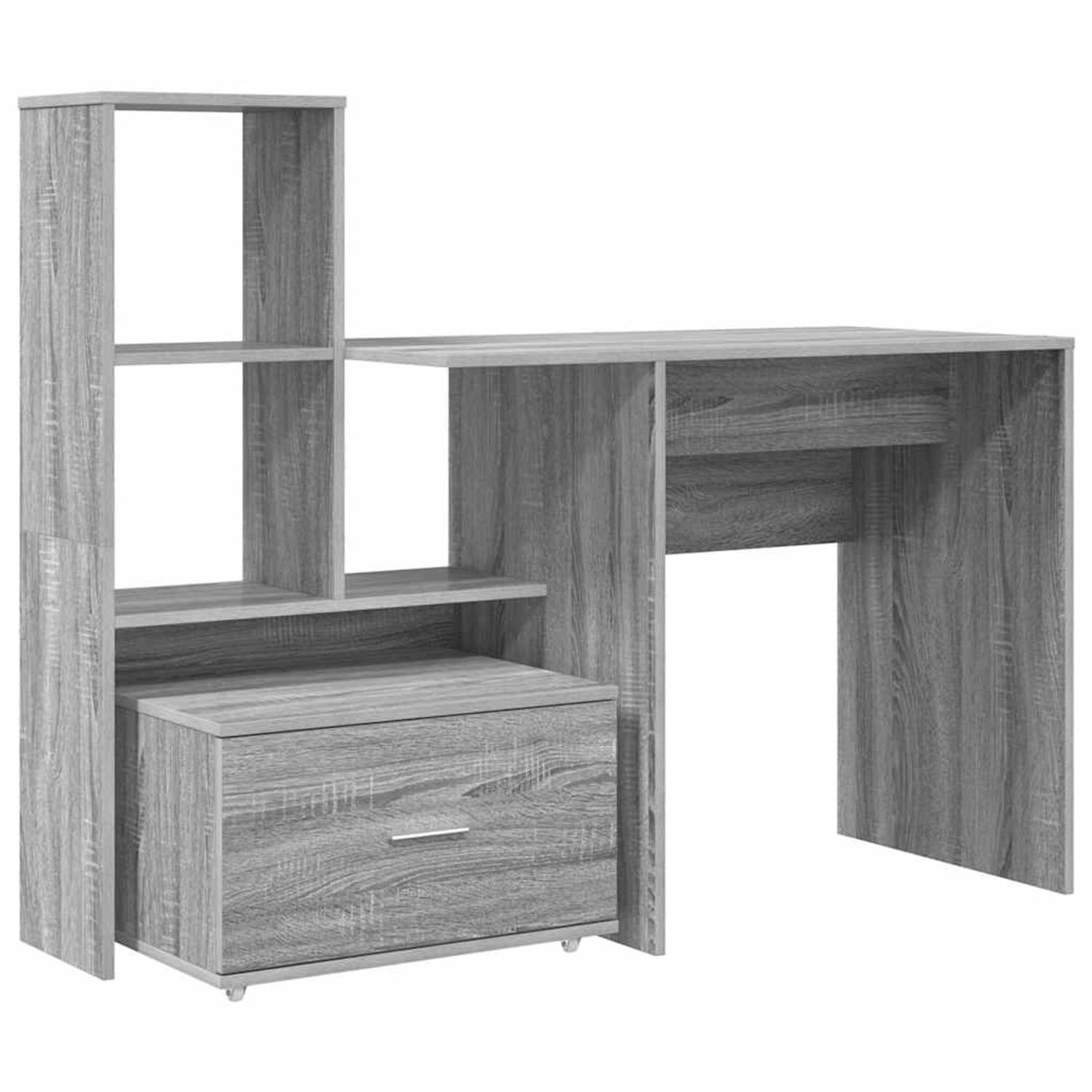 vidaXL Schreibtisch Grau Sonoma 131,5 x 50 x 106,5 cm Holzwerkstoff 3337270 günstig online kaufen