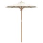 Cremeweißer Gartenparasol aus Bambus, 180x180 cm. Stilvoller Marktschirm für Garten und Terrasse, bietet Sonnenschutz.