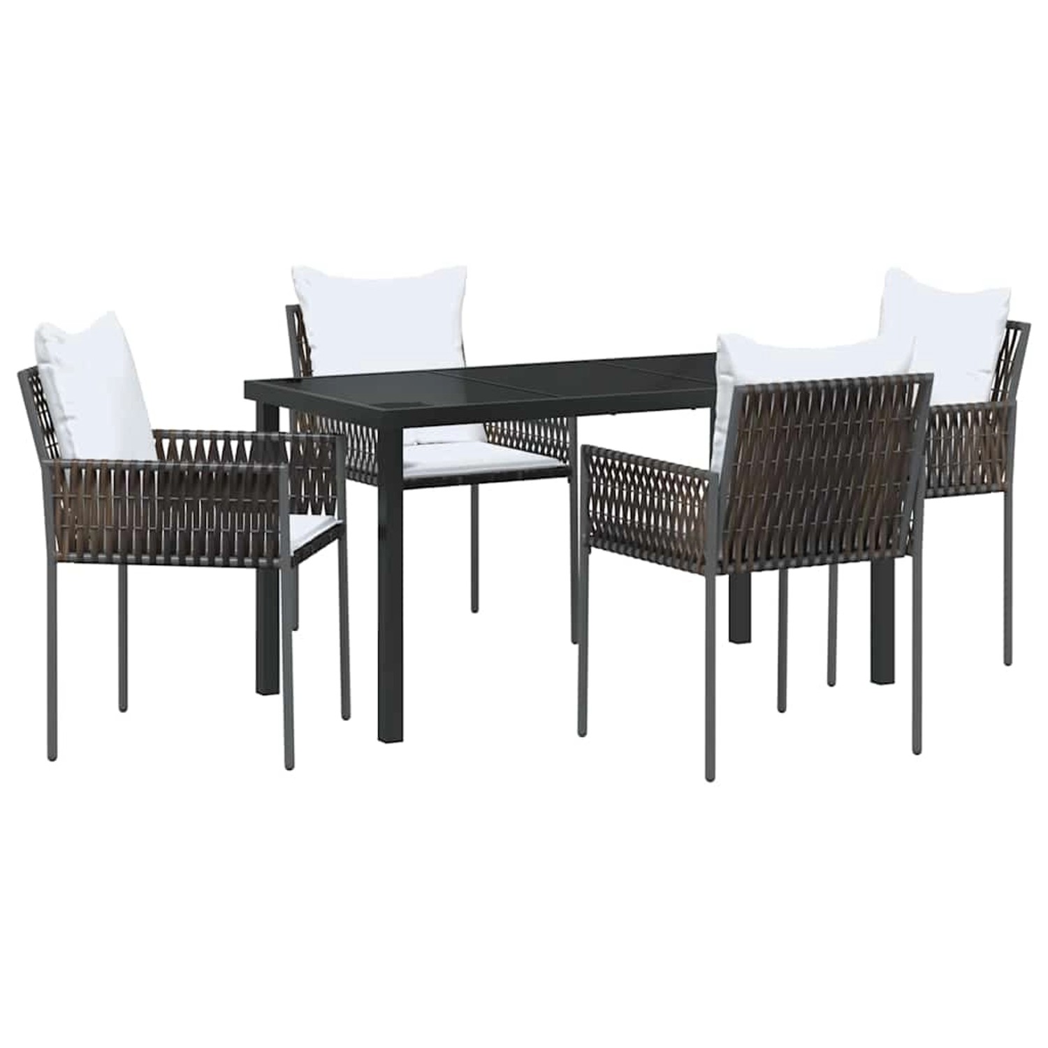 vidaXL Garten Essgruppe 5-Tlg Braun Poly Rattan 3379095 günstig online kaufen