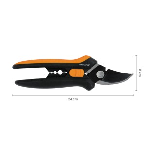Fiskars Floristenschere SP141, Gartenschere mit Antihaftbeschichtung und SoftGrip-Griffen.
