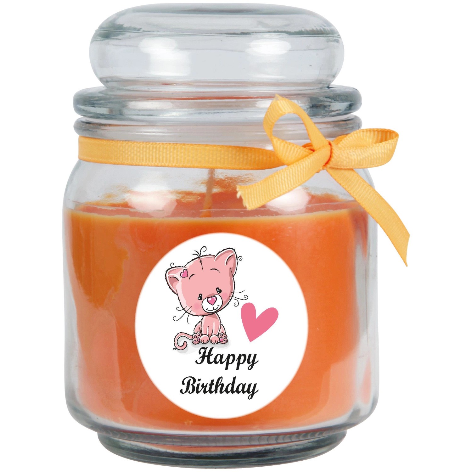 HS Candle Duftkerze & Glas Happy Birthday Bonbon Katze Honigmelone günstig online kaufen