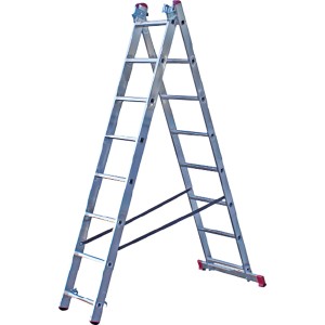 Krause Vielzweckleiter Corda, 3x8 Sprossen, als Stehleiter aufgebaut.