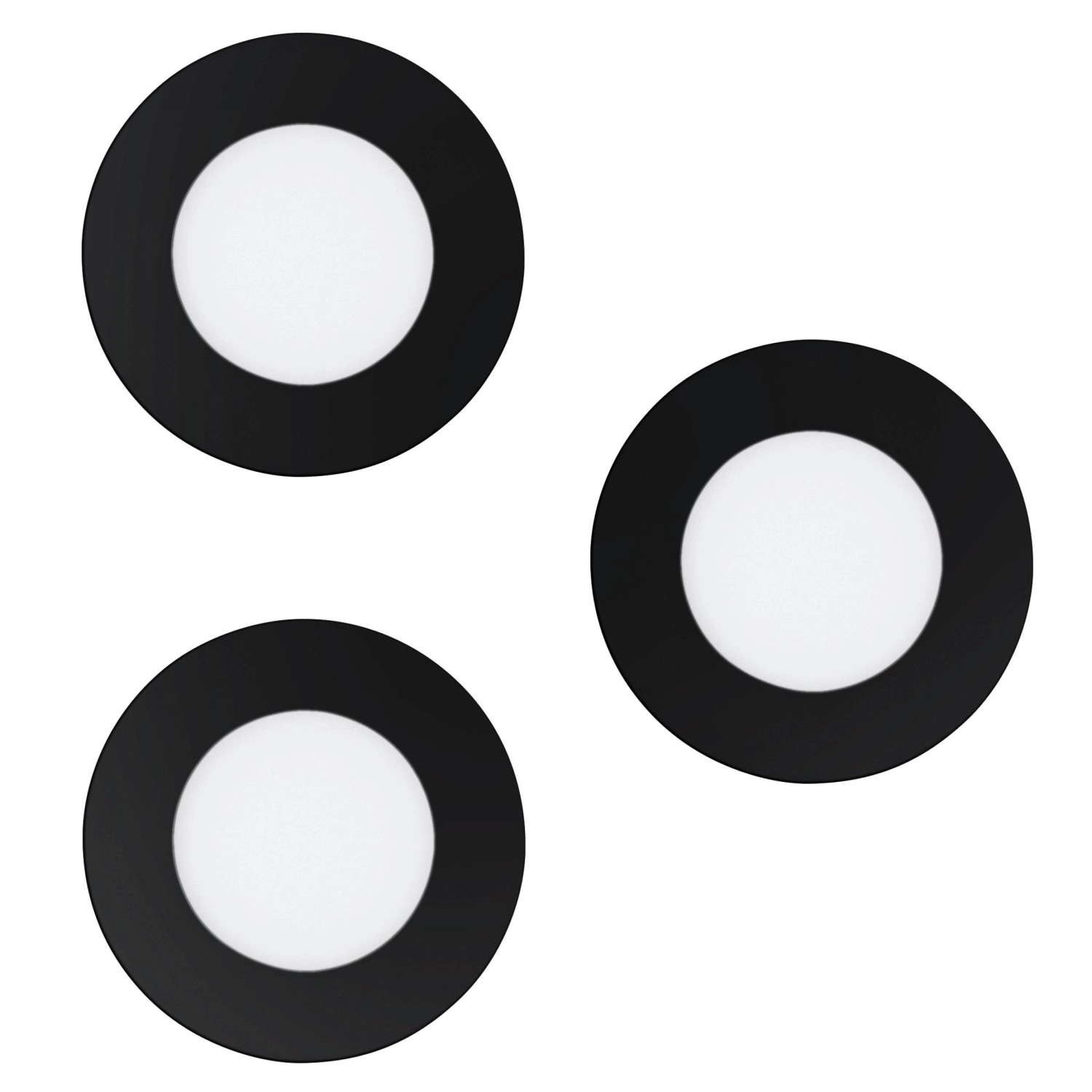 Eglo LED-Einbauspot Fueva-Z CCT Ø 8,6 cm Schwarz 3 Stück günstig online kaufen