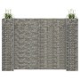 vidaXL Gabionen-Pflanzkürb H-Form, 260x40x180cm, Stahldraht, befüllt mit Steinen, als Hochbeet oder Beetbegrenzung.