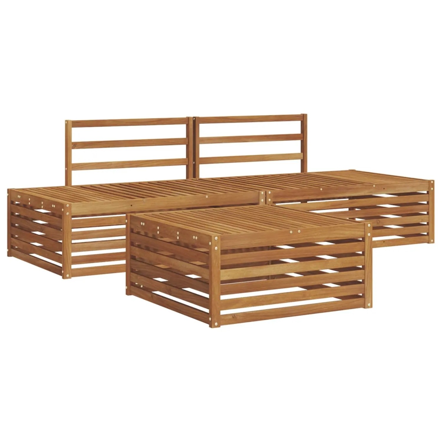 vidaXL Outdoor-Sofagarnitur 3 Stück Natur Massivholz Akazie 3374084