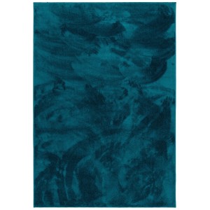 Petrolfarbener Hochflor Teppich Melia, 120x170cm, super soft und luxuriös.