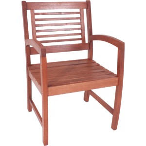 Armsessel Madison aus Eukalyptusholz für den Garten, klassisches Design.