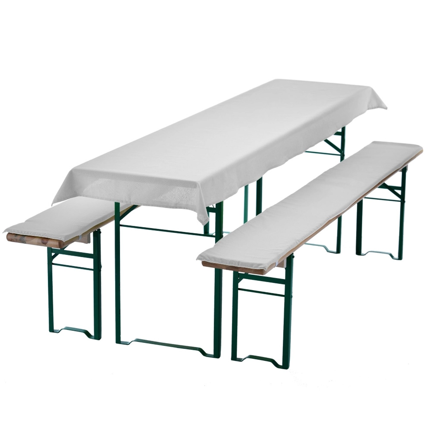 Thumbnail - NYVI Bierbankauflagen Set 240x70cm Uni Weiß