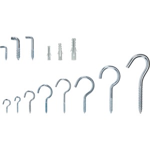 LUX Haken- und Dübelsortiment, 400-teilig, verschiedene Größen und Ausführungen.