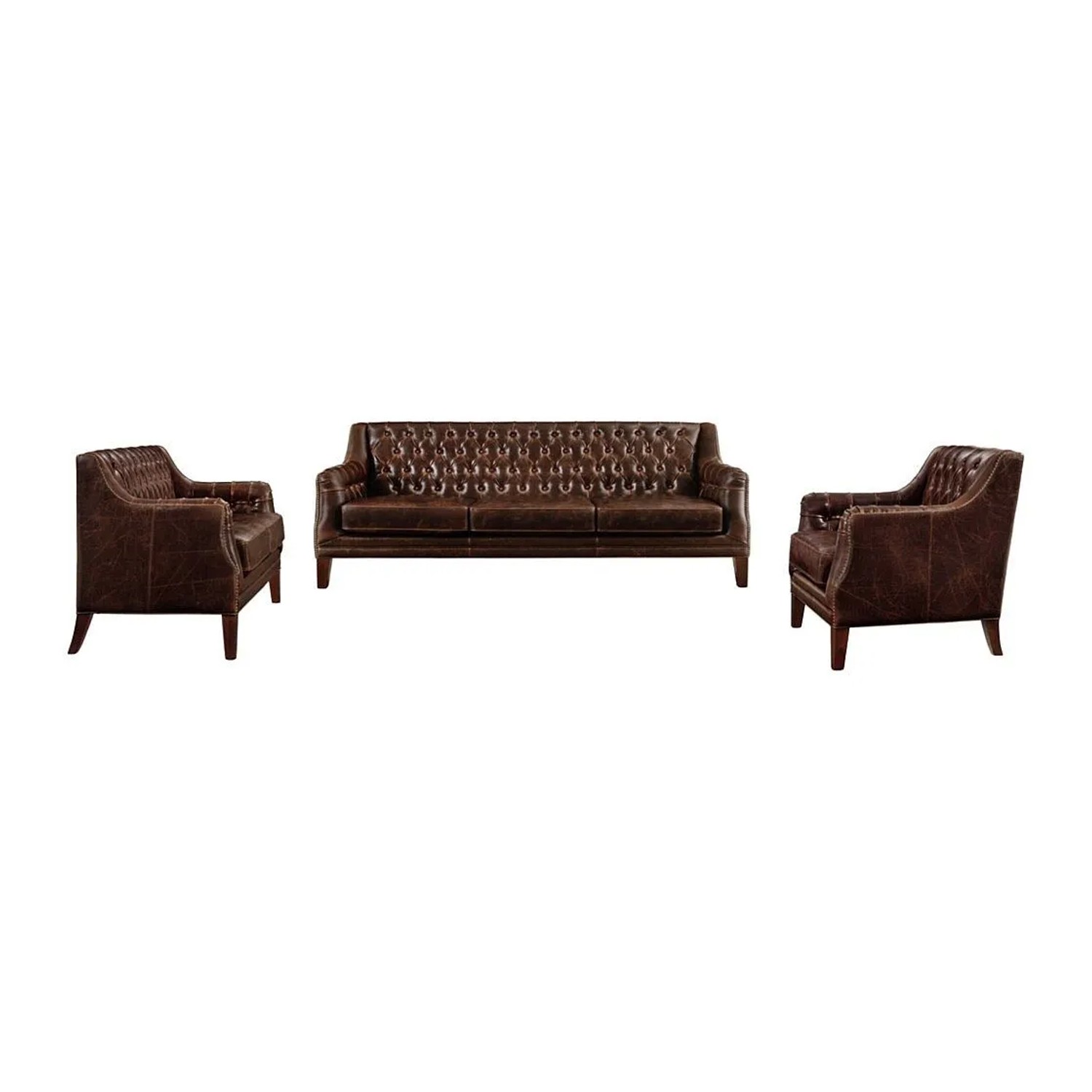 Vente-unique Couchgarnitur Mit Sessel Colbert Schokoladenbraun 194.5 cm  84 cm  138 cm