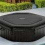 Schwarzer Intex Whirlpool PureSPA Bubble Jet, achteckig, mit Abdeckung. Aufblasbarer Pool für bis zu 6 Personen.