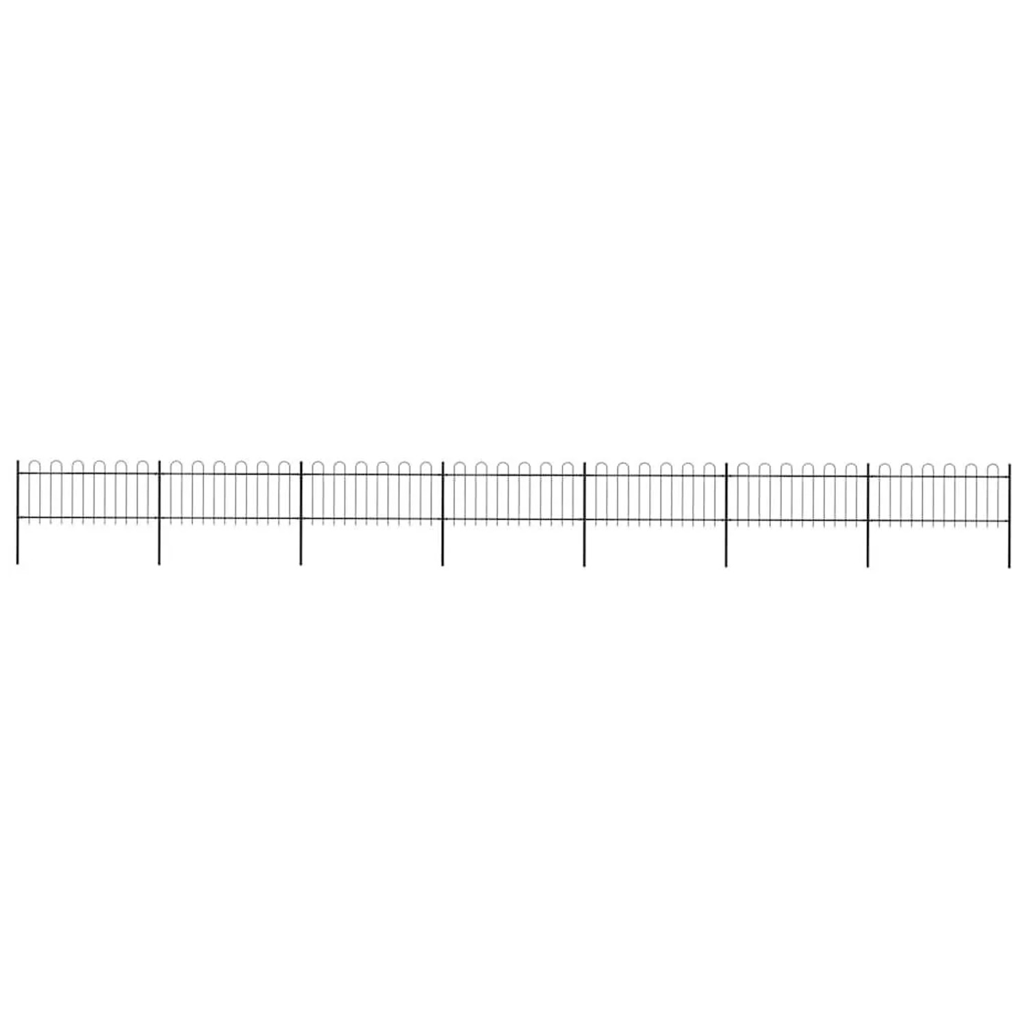 vidaXL Gartenzaun mit Bögen Stahl 1248 x 80 cm Schwarz 277653 günstig online kaufen
