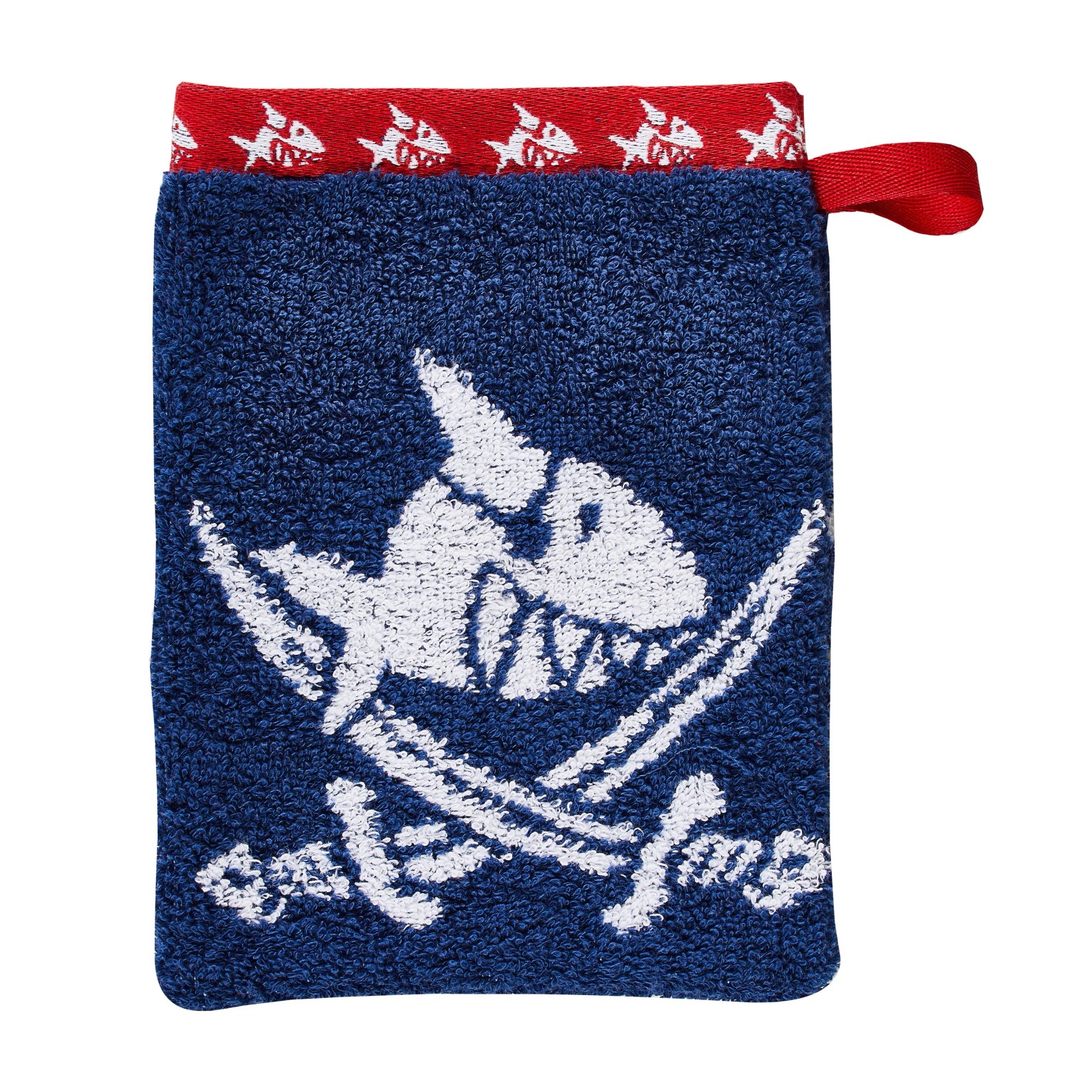 Dyckhoff Waschhandschuh Capt'n Sharky Blau 16 x 21 cm