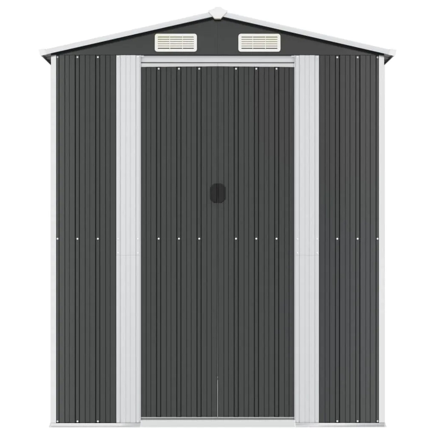 vidaXL Geräteschuppen, anthrazitfarben, 192x191x223 cm, aus verzinktem Stahl.