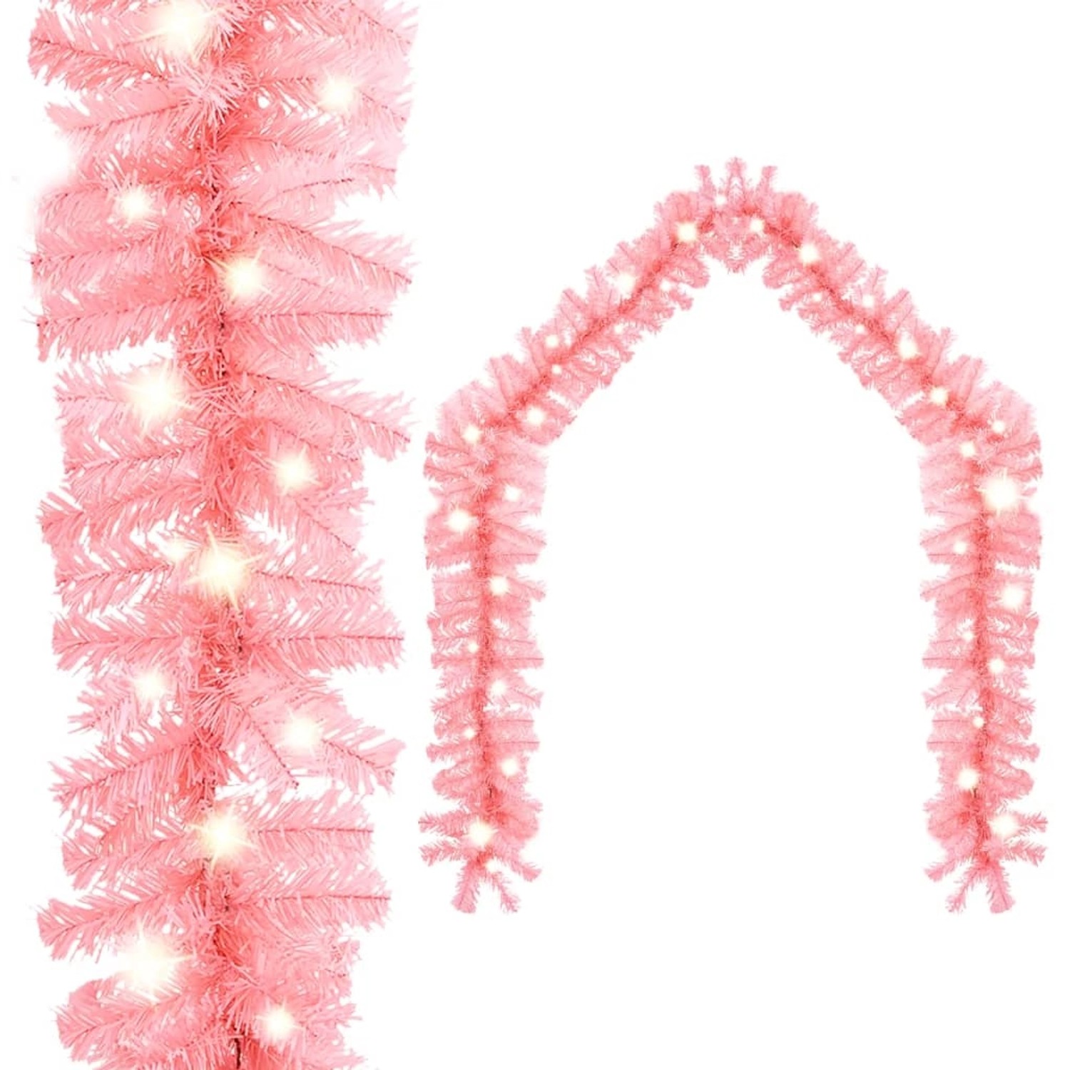 vidaXL Weihnachtsgirlande mit LED 5 m Rosa 329198