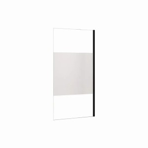 Duschparadies Walk In Dusche 120 x 200cm Duschabtrennung 8mm Nano Glas Seitenwand Schwarzrahmen Satiniert Mit Streifen