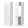 Vicco Kühlumbauschrank R-Line, Hochschrank Küche, Weiß Hochglanz/Weiß, 60 cm