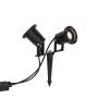 Schwarzer QAZQA Gartenstrahler mit Kabel und Stecker, 2-flammig, IP65, für den Außenbereich.