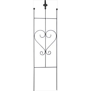 Schwarzes Rank-Spalier in Herzform, 80 cm, aus Stahl für Kletterpflanzen im Garten.