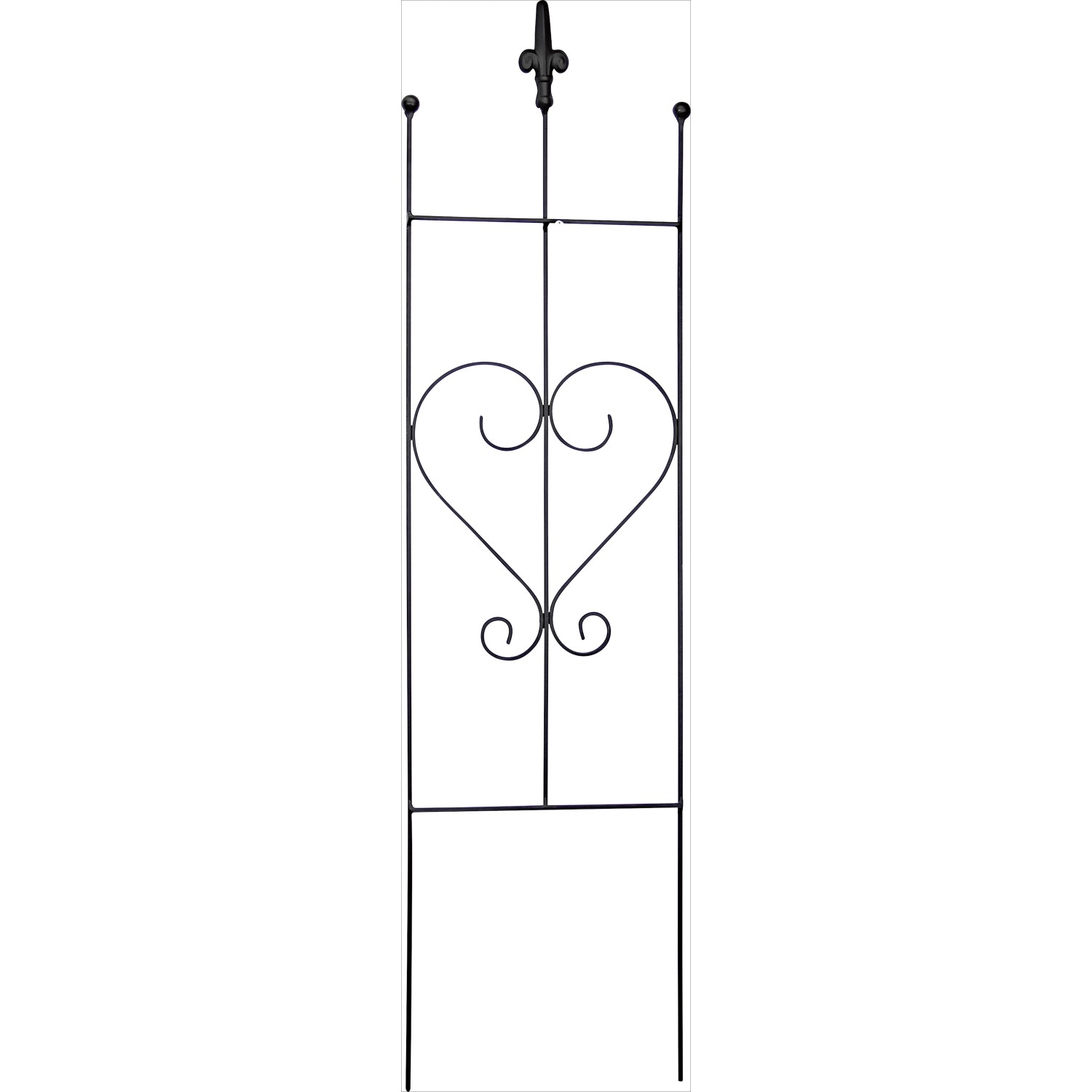 Rank-Spalier Herz 80 cm x 20 cm x 0,4 cm Schwarz