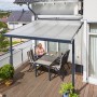 Gutta Terrassenüberdachung Bausatz in Anthrazit, 306x306 cm, mit Polycarbonatplatten und Aluminiumkonstruktion.