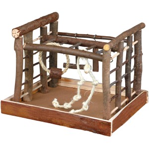 Trixie Natural Living Spielplatz für Vögel aus Naturholz, 35x29x25cm.