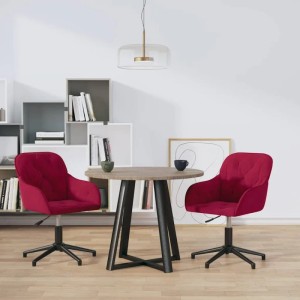vidaXL Esszimmerstühle 2 Stk Drehbar Weinrot Samt 3103382