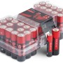50er-Pack Alkaline Batterien AAA und AA, ideal für Geräte mit konstantem Strombedarf.