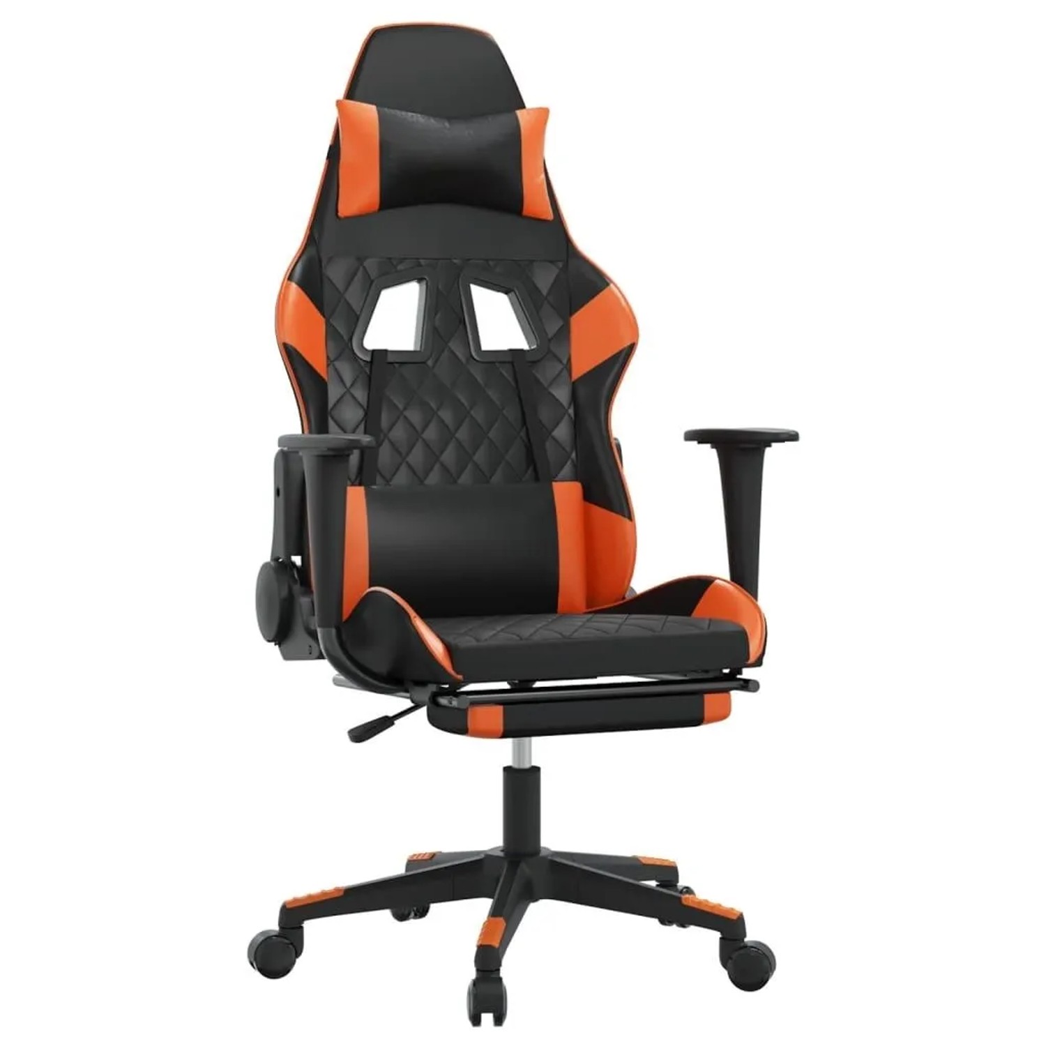 vidaXL Gaming-Stuhl mit Fußstütze Schwarz und Orange Kunstleder 3143770 günstig online kaufen