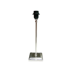 Verchromter Lampenfuß aus Metall für E27 Leuchtmittel, 41 cm hoch.