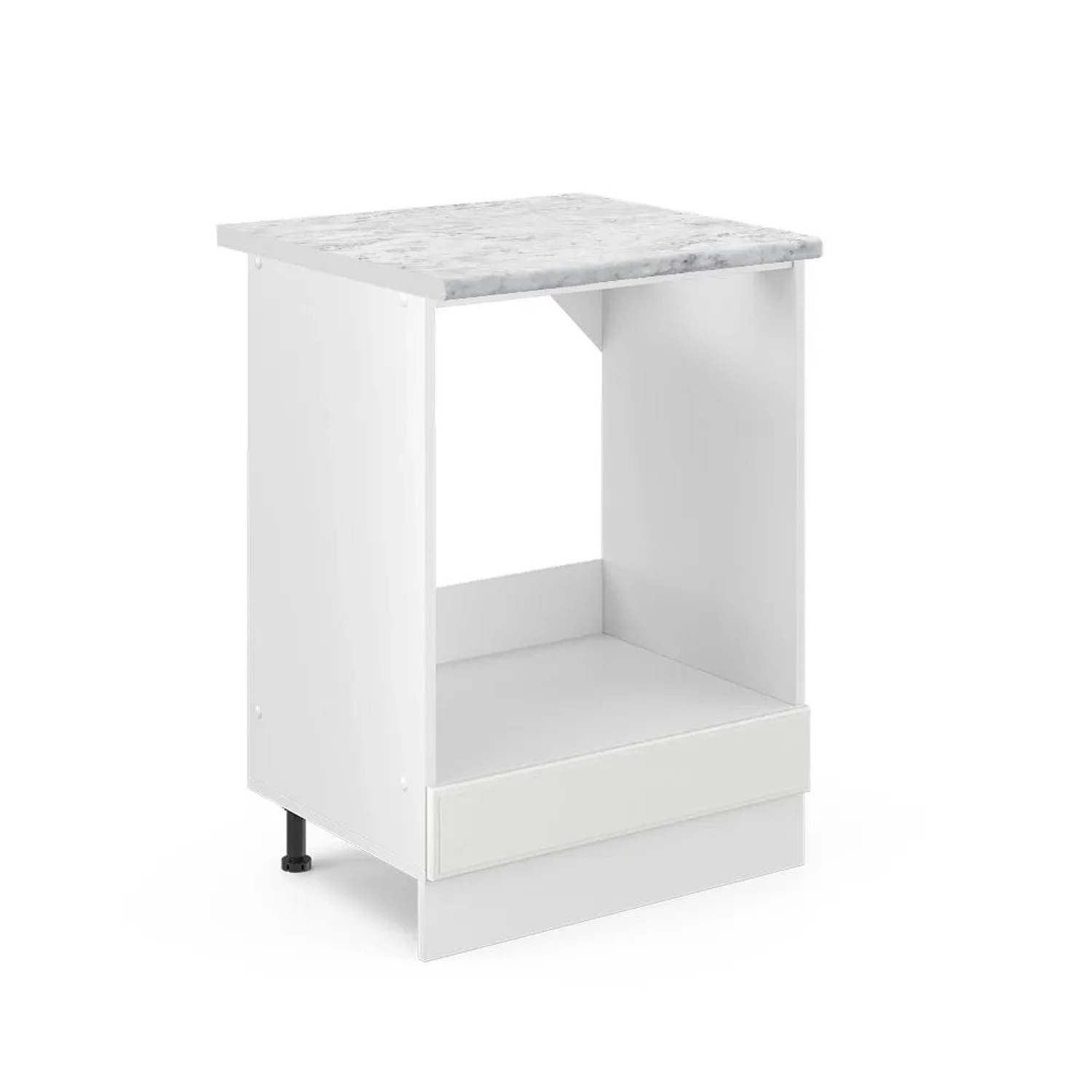 Vicco Herdumbauschrank R-Line Herdschrank Weiß Landhaus Weiß 60 cm AP Marmor