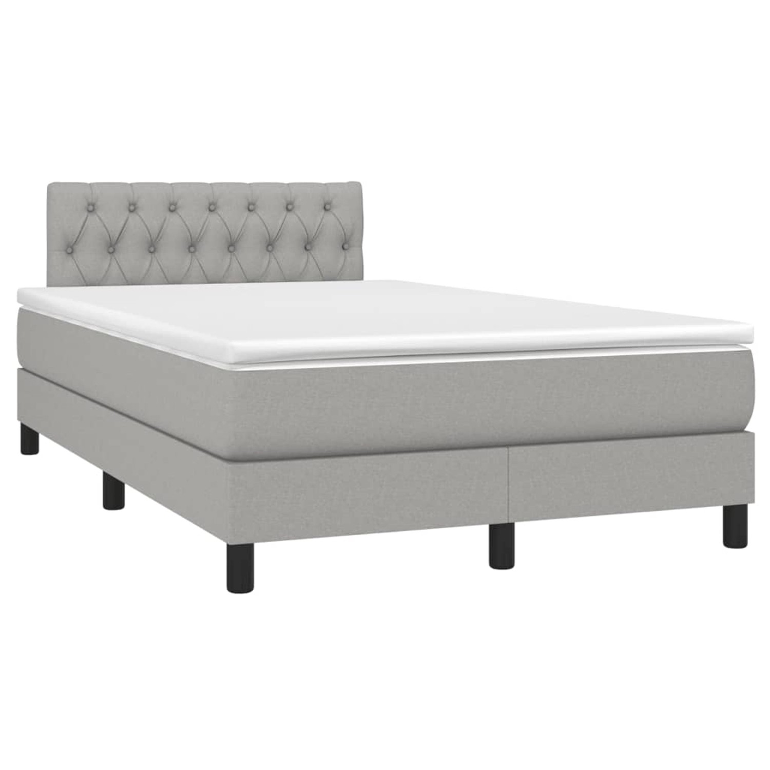 vidaXL Boxspringbett mit Matratze Hellgrau 120x190 cm Stoff 3269744 günstig online kaufen