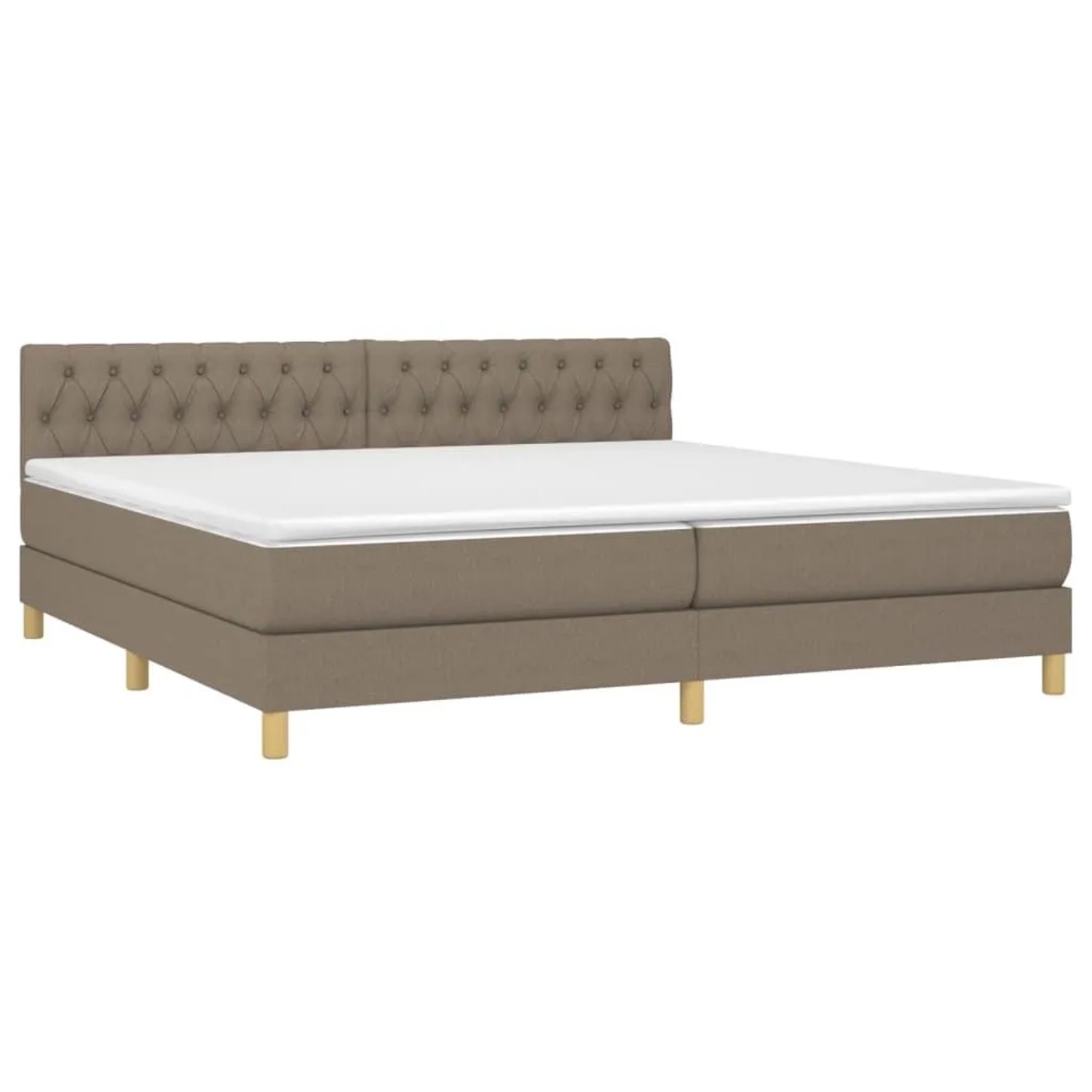 vidaXL Boxspringbett mit Matratze & LED Taupe 200x200 cm Stoff 3133985 günstig online kaufen