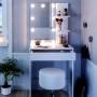 Weißer Vicco Schminktisch Isabelle 60 cm mit LED und Hocker. Frisiertisch mit Beleuchtung.