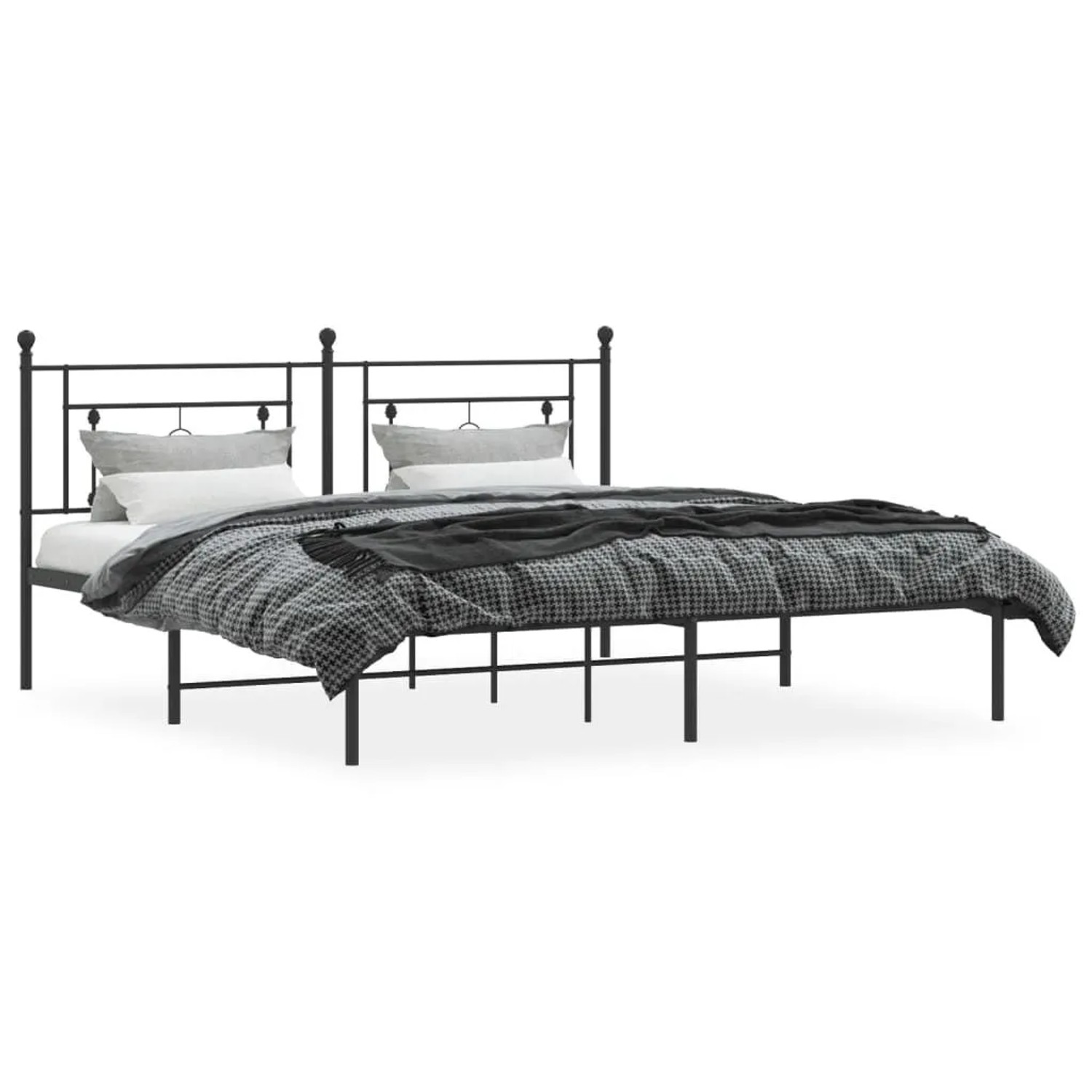 vidaXL Bettgestell mit Kopfteil Metall Schwarz 183x213 cm 374344 günstig online kaufen