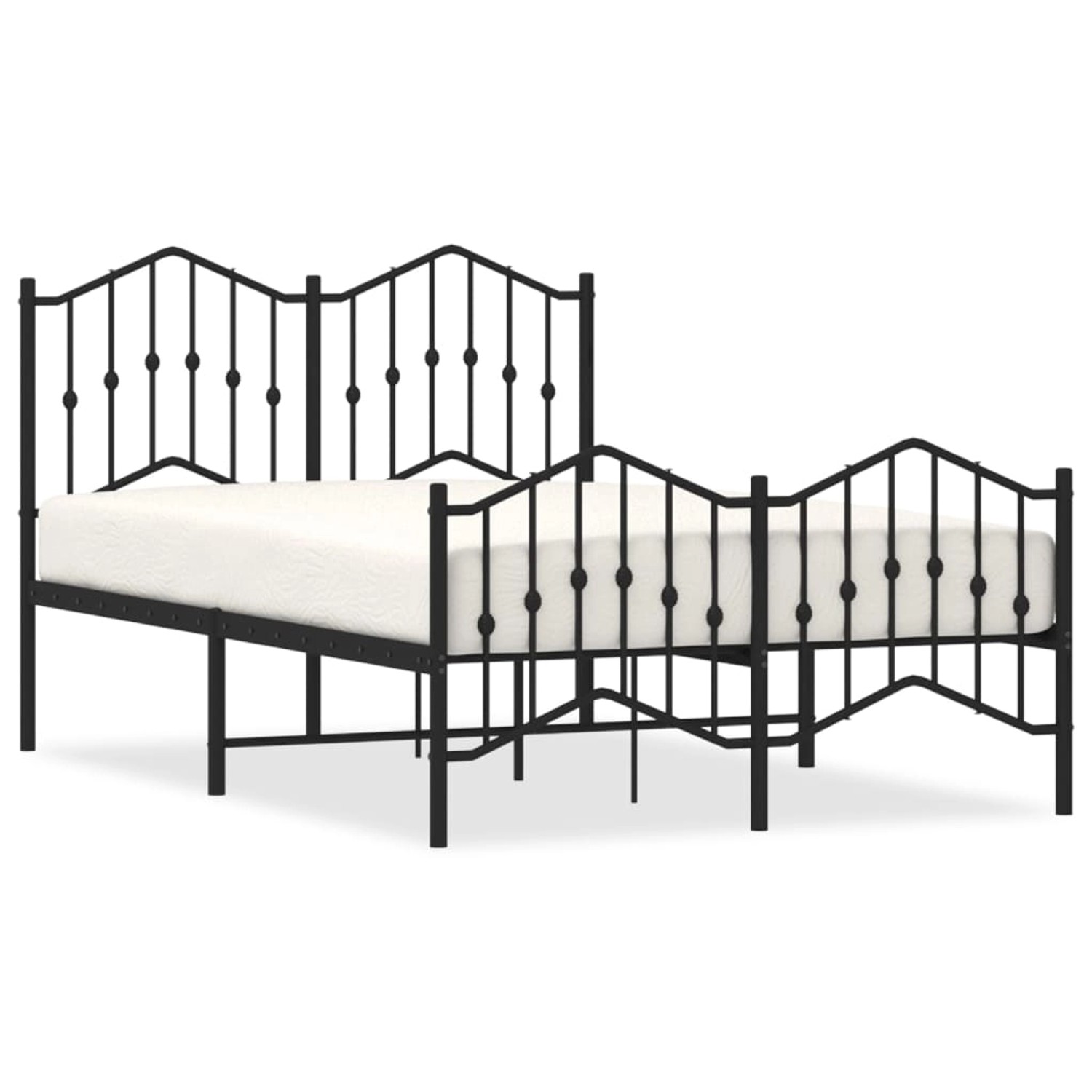 vidaXL Bettgestell mit Kopf- und Fußteil Metall Schwarz 120x200 cm Modell 1 günstig online kaufen