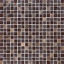 Mosaikmatte Steel aus Glas und Naturstein, 30x30 cm. Mosaikfliese in Braun- und Grautönen.