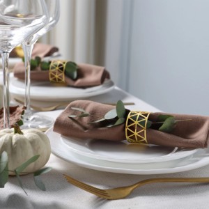 Relaxdays Serviettenringe 12er Set Eisen Gold 3 cm x 4,5 cm 12 g