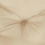 Beige Niedriglehner-Auflage aus Oxford-Gewebe mit Knopfheftung. Komfortables Sitzkissen für Gartenstühle.
