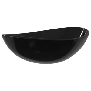 Schwarzes Glas-Waschbecken (54,5x35 cm) von vidaXL für moderne Badezimmer.