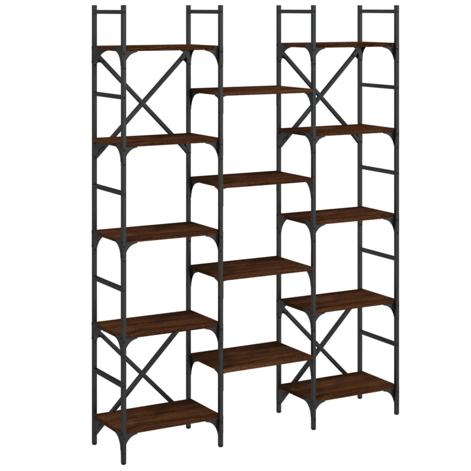 VidaXL Bücherregal Braun Eichen-Optik 127,5x28,5x172,5cm Holzwerkstoff günstig online kaufen