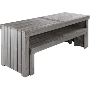 Graues Wilk Gartenmöbel-Set Amsterdam, 3-teilig, aus FSC-zertifiziertem Kiefernholz.