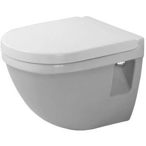 Duravit Wand-WC Starck 3 Compact, weiß mit WonderGliss Beschichtung.